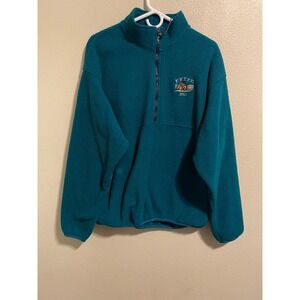 Vtg Port Authority Fleece Pullover Mens XL Teal YVTPC 2003 Quarter Zip